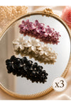 🌸 Top Bottom Set of 3 Floral Hair Clips – Random Colors